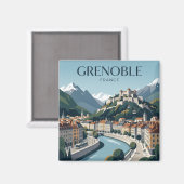 Grenoble Frankreich Magnet (Vorderseite/Rückseite)