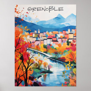 Grenoble Frankreich Reise Stadt Malerei Ästhetik Poster