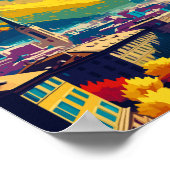 Grenoble Frankreich Vintage Illustration Poster (Ecke)