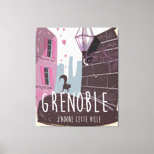 Grenoble Frankreich Vintage Reiseplakat Leinwanddruck