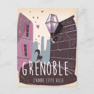 Grenoble Frankreich Vintage Reiseplakat Postkarte