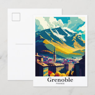 Grenoble Frankreich Vintage-Reiseporträt Postkarte