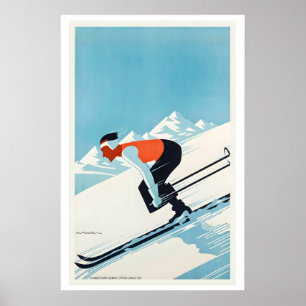 Grenoble Frankreich Vintage Skiposter Poster