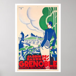 Grenoble Hauptstadt der französischen Alpen Vintag Poster