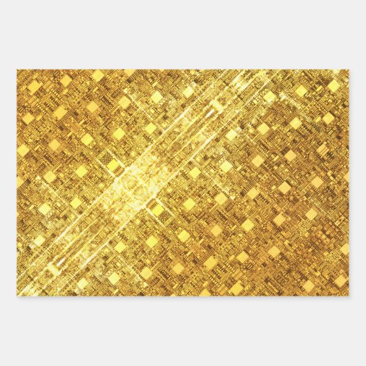 Grenoble Red, Nouveau und Gold Shimmer Sampler Geschenkpapier Set (Vorderseite 3)