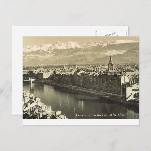 Grenoble, vue generale des alpines postkarte (Vorne/Hinten)