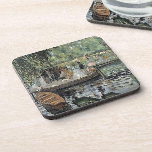 Grenouillere Renoir Impressionist Malerei Art Getränkeuntersetzer (Linke Seite)
