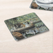 Grenouillere Renoir Impressionist Malerei Art Rechteckiger Pappuntersetzer (angewinkelt)