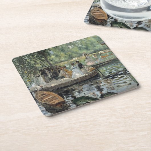 Grenouillere Renoir Impressionist Malerei Art Rechteckiger Pappuntersetzer (angewinkelt)