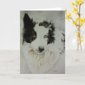 Grenz-Collie/Aussie-Grußkarte Karte (Gelbe Blume)
