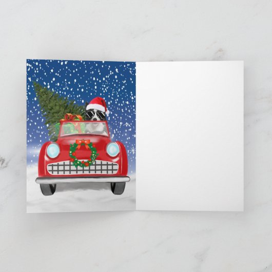 Grenz Collie Dog Auto fahren im Schnee Weihnachten Programm (Innenseite)