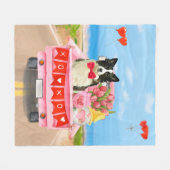 Grenz Collie Dog Valentine's Day Lkw Herz Fleecedecke (Vorderseite (Horizontal))