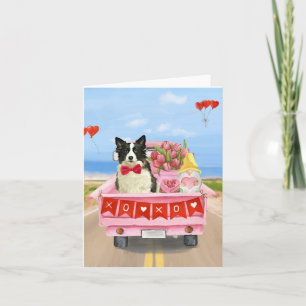Grenz Collie Dog Valentine's Day Lkw Herz Karte