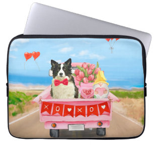 Grenz Collie Dog Valentine's Day Lkw Herz Laptopschutzhülle