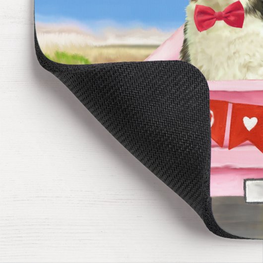 Grenz Collie Dog Valentine's Day Lkw Herz Mousepad (Ecke)