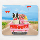 Grenz Collie Dog Valentine's Day Lkw Herz Mousepad (Vorne)