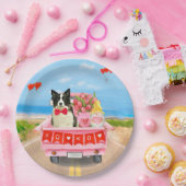 Grenz Collie Dog Valentine's Day Lkw Herz Pappteller (Party)