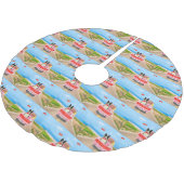 Grenz Collie Dog Valentine's Day Lkw Herz Polyester Weihnachtsbaumdecke (Schrägansicht)