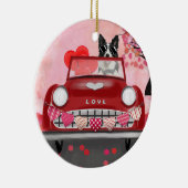 Grenz-Collie-Führer Auto mit Herz-Valentin Keramik Ornament (Rechts)