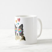 Grenz-Collie-Hund am HerzValentinstag Kaffeetasse (VorderseiteRechts)