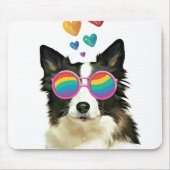 Grenz-Collie-Hund am HerzValentinstag Mousepad (Vorne)