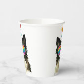 Grenz-Collie-Hund am HerzValentinstag Pappbecher (Links)