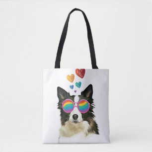 Grenz-Collie-Hund am HerzValentinstag Tasche