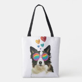 Grenz-Collie-Hund am HerzValentinstag Tasche (Rückseite)