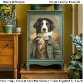 Grenz-Collie-Hund im Herbst/Herbst DV9R-Decoupage Seidenpapier