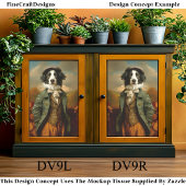 Grenz-Collie-Hund im Herbst/Herbst DV9R-Decoupage Seidenpapier