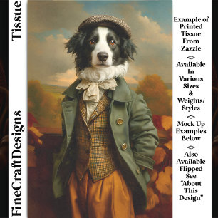 Grenz-Collie-Hund im Herbst/Herbst DV9R-Decoupage Seidenpapier
