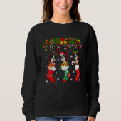 Grenz-Collie in Sock Xmas Rentierspass Weihnachten Sweatshirt (Vorderseite)