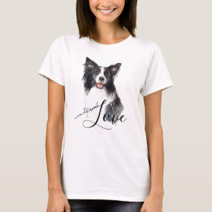 Grenz-Collie-Portrait bedingungslose Liebe T-Shirt