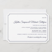 Grenz-Hochzeitseinladungen (Dunkelblau) Einladung (Vorderseite)