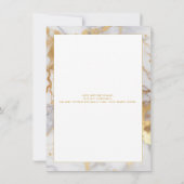 Grenz-Hochzeitsreise mit weißem und goldfarbenem M Einladung (Rückseite)