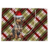 Grenz Terrier Dog Lover Rot und Grün Urlaub Große Geschenktüte (Rückseite)