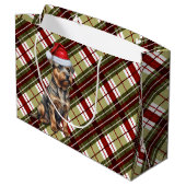 Grenz Terrier Dog Lover Rot und Grün Urlaub Große Geschenktüte (Rückseite Schrägansicht)