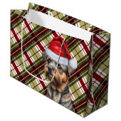 Grenz Terrier Dog Lover Rot und Grün Urlaub Große Geschenktüte (Vorderseite Schrägansicht)