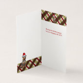 Grenz Terrier Dog Red Green Holiday Kariert (Innenseite)