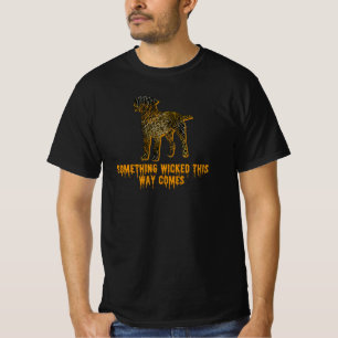 Grenz Terrier Dog Silhouette Spaß Orange Halloween T-Shirt