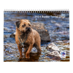 Grenz-Terrier-Hund, mittel, weißer Kalender