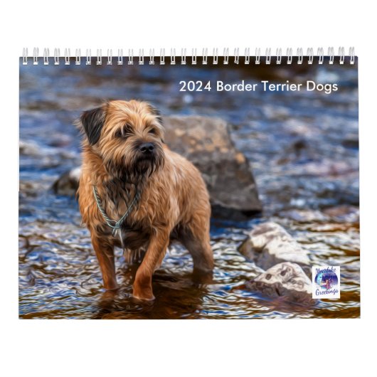 Grenz-Terrier-Hund, mittel, weißer Kalender (Rückseite)