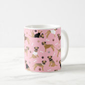 Grenz-Terrier-Knochen und Paws-Kaffee-Tasse Kaffeetasse (VorderseiteRechts)