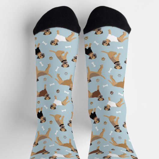 Grenz-Terrier-Knochen und Paws Socken (Oben)