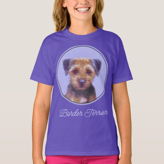 Grenz-Terrier-Malerei - Niedliche Original Hunde A T-Shirt (Vorderseite)