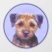 Grenz-Terrier-Malerei - Niedliche Original-Hunde-K Fensteraufkleber (Blatt)
