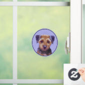 Grenz-Terrier-Malerei - Niedliche Original-Hunde-K Fensteraufkleber (Zuhause)
