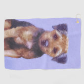 Grenz-Terrier-Malerei - Niedliche Original-Hunde-K Golfhandtuch (Horizontal)