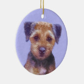 Grenz-Terrier-Malerei - Niedliche Original-Hunde-K Keramik Ornament (Rechts)