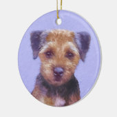 Grenz-Terrier-Malerei - Niedliche Original-Hunde-K Keramik Ornament (Links)
